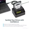 StarTech.com Vieno lizdo kietojo disko trynimo stotelė, atskiras HDD/SSD sanitizer, USB 3.0 į SATA II (3 Gbps), 9 trynimo režimai, LCD ekranas, saugus kietojo disko trynimo dokas, DB-9 spausdintuvo prievadas, TAA atitiktis