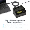 StarTech.com Vieno lizdo kietojo disko trynimo stotelė, atskiras HDD/SSD sanitizer, USB 3.0 į SATA II (3 Gbps), 9 trynimo režimai, LCD ekranas, saugus kietojo disko trynimo dokas, DB-9 spausdintuvo prievadas, TAA atitiktis