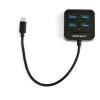 StarTech.com 4 prievadų USB C šakotuvas - USB-C į 4x USB-A prievadus - SuperSpeed 10Gbps USB 3.2 Gen 2 Type-C šakotuvas - maitinamas iš USB magistralės - nešiojamas/kompaktiškas USB-C į USB adapterio šakotuvas nešiojamam kompiuteriui - aliuminis
