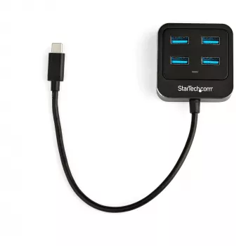 StarTech.com 4 prievadų USB C šakotuvas - USB-C į 4x USB-A prievadus - SuperSpeed 10Gbps USB 3.2 Gen 2 Type-C šakotuvas - maitinamas iš USB magistralės - nešiojamas/kompaktiškas USB-C į USB adapterio šakotuvas nešiojamam kompiuteriui - aliuminis