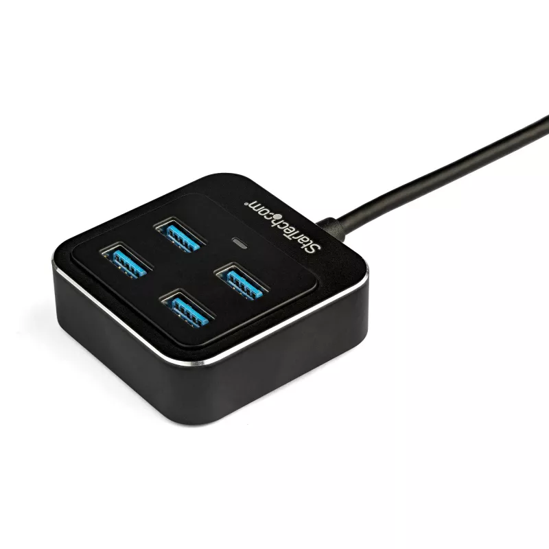 StarTech.com 4 prievadų USB C šakotuvas - USB-C į 4x USB-A prievadus - SuperSpeed 10Gbps USB 3.2 Gen 2 Type-C šakotuvas - maitinamas iš USB magistralės - nešiojamas/kompaktiškas USB-C į USB adapterio šakotuvas nešiojamam kompiuteriui - aliuminis