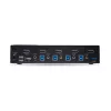 StarTech.com 4 prievadų DisplayPort KVM jungiklis, 8K 60Hz / 4K 144Hz, vienas ekranas, DP 1.4, 2x USB 3.0 prievadai, 4x USB 2.0 HID prievadai, mygtukinis ir klavišinis perjungimas, TAA atitiktis - OS nepriklausomas, metalinis korpusas