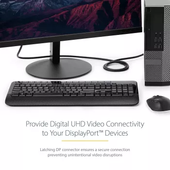 StarTech.com 1 m DisplayPort 1.2 laidas - 4K x 2K Ultra HD VESA sertifikuotas DP laidas monitoriui - su fiksavimo jungtimis