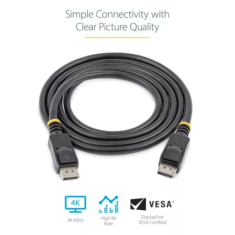 StarTech.com 50 cm DisplayPort 1.2 laidas - 4K x 2K Ultra HD VESA sertifikuotas DP laidas monitoriui - trumpas DP laidas su fiksatoriais