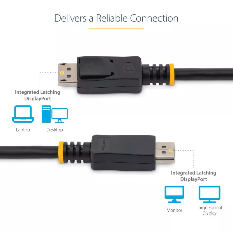 StarTech.com 50 cm DisplayPort 1.2 laidas - 4K x 2K Ultra HD VESA sertifikuotas DP laidas monitoriui - trumpas DP laidas su fiksatoriais