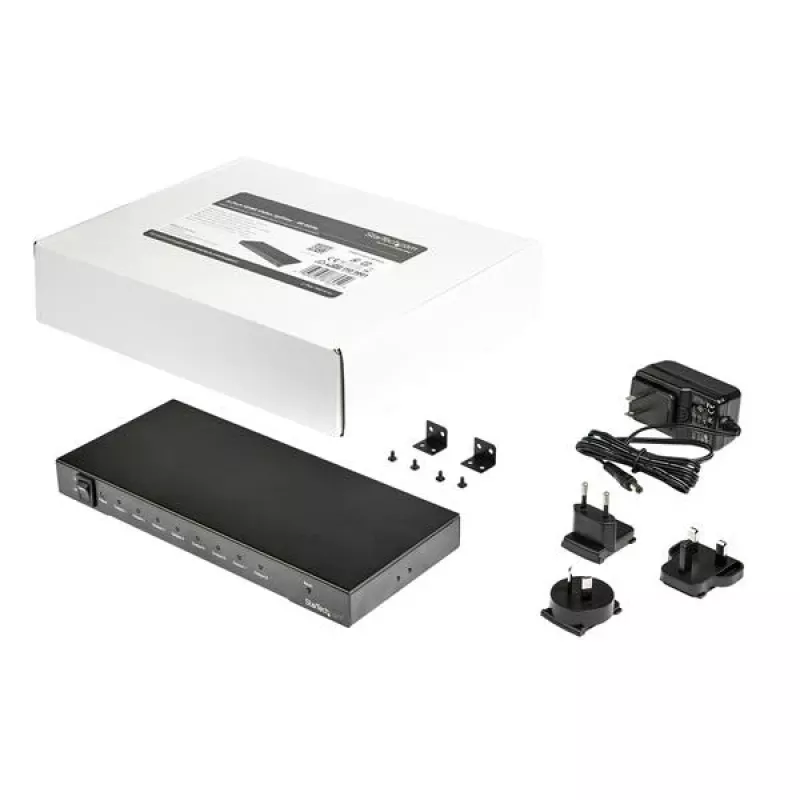 StarTech.com 8 prievadų 4K 60Hz HDMI skirstytuvas, HDMI, 8x HDMI, 3840 x 2160 pikseliai, juoda, 4K Ultra HD, 60 Hz
