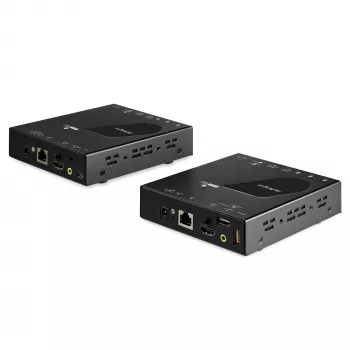 StarTech.com HDMI KVM ilgintuvas per IP tinklą – 4K 30Hz HDMI 2.0 ir USB per IP LAN arba Cat5e/Cat6 Ethernet kabeliu (100m/330ft) – nuotolinio KVM jungiklio/konsolės siųstuvas/imtuvas rinkinys