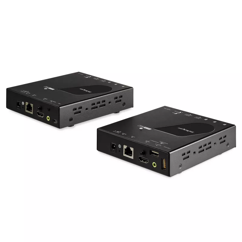 StarTech.com HDMI KVM ilgintuvas per IP tinklą – 4K 30Hz HDMI 2.0 ir USB per IP LAN arba Cat5e/Cat6 Ethernet kabeliu (100m/330ft) – nuotolinio KVM jungiklio/konsolės siųstuvas/imtuvas rinkinys