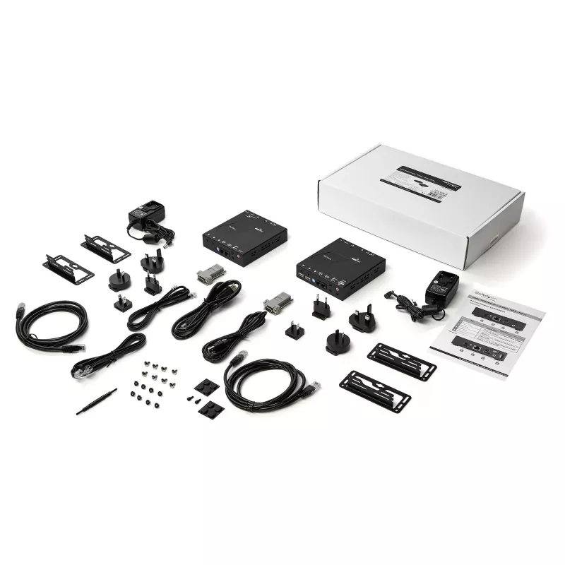 StarTech.com HDMI KVM ilgintuvas per IP tinklą – 4K 30Hz HDMI 2.0 ir USB per IP LAN arba Cat5e/Cat6 Ethernet kabeliu (100m/330ft) – nuotolinio KVM jungiklio/konsolės siųstuvas/imtuvas rinkinys