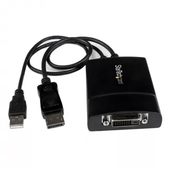 StarTech.com DP2DVID2 – aktyvus adapteris DisplayPort į DVI Dual Link, 2560x1600 60Hz, USB maitinimas, fiksuojanti jungtis
