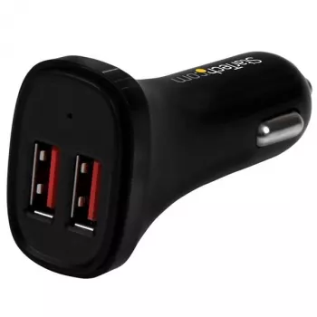 StarTech.com Dviejų prievadų automobilinis USB įkroviklis - 24W/4.8A - juodas