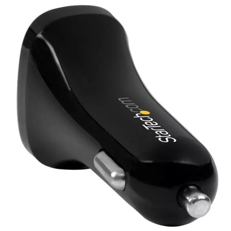 StarTech.com Dviejų prievadų automobilinis USB įkroviklis - 24W/4.8A - juodas