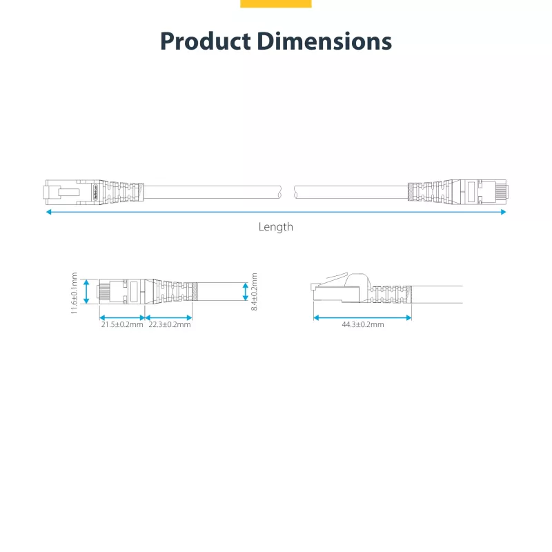 StarTech.com 10 m balta CAT8 Ethernet kabelis, RJ45, 25G/40G, 2000 MHz, 100W PoE++, S/FTP, 26AWG gryna vario viela, LSZH, ekranuotas tinklo laidininkas su įtempimo reljefais, individualiai išbandytas