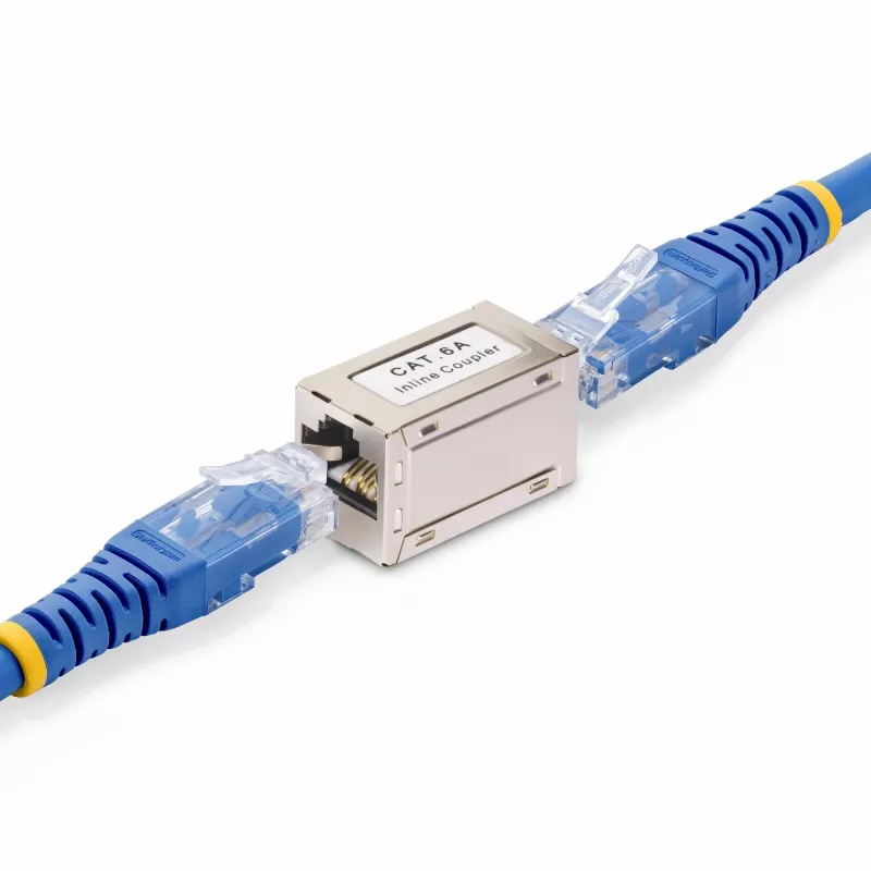 StarTech.com Ekranuotas RJ45 jungiklis, Inline Cat6a jungtis, Moteriškas į moterišką (F/F) T568B kontaktų išdėstymas, Ekranuotas Ethernet kabelio prailginimas