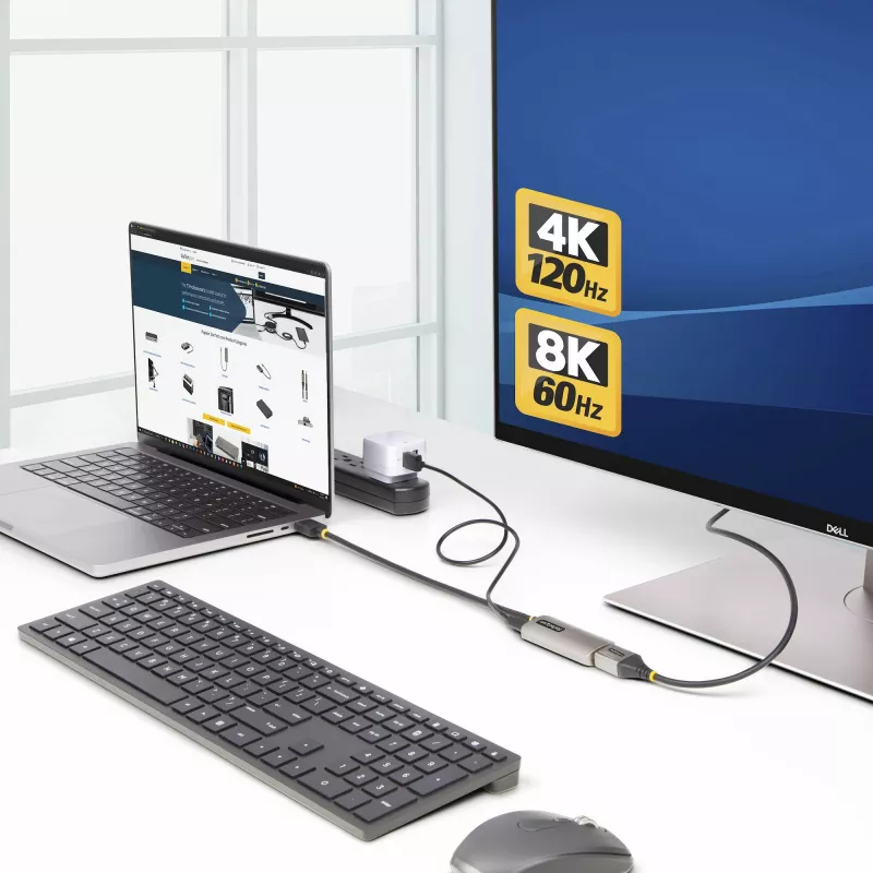 StarTech.com 1ft (30cm) HDMI į DisplayPort adapterio laidas, 8K 60Hz, aktyvus HDMI 2.1 į DP 1.4 vaizdo keitiklis, USB magistralės maitinimas su laidu