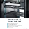 StarTech.com 1U Server Rack Shelf - Universali ventiliuojama konsolinė lentyna 19 inch tinklo įrangos stovui ir spintelei - Tvirtas plienas - Keliamoji galia 44 svarai (20 kg) - 10 colių gylio lentyna, juoda