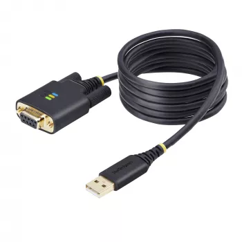 StarTech.com 6,6 pėdų (2 m) USB į Null Modem nuoseklųjį adapterio kabelis, COM išlaikymas, FTDI, USB-A į DB9 RS232, keičiami DB9 varžtai/veržlės, Windows/macOS/Linux