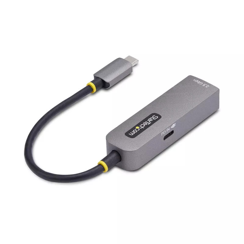 StarTech.com USB-C į Ethernet adapteris 2.5GbE, 100W PD praėjimas, NBASE-T NIC, USB 3.0 Type-C 2.5/1G kelių greičių tinklas, suderinamas su Thunderbolt, Windows ir Mac