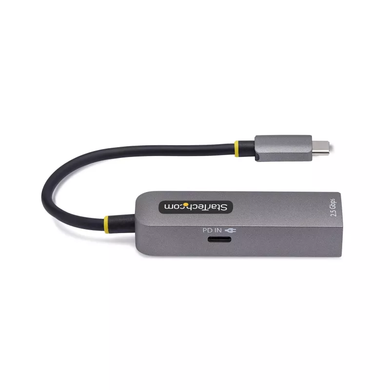 StarTech.com USB-C į Ethernet adapteris 2.5GbE, 100W PD praėjimas, NBASE-T NIC, USB 3.0 Type-C 2.5/1G kelių greičių tinklas, suderinamas su Thunderbolt, Windows ir Mac