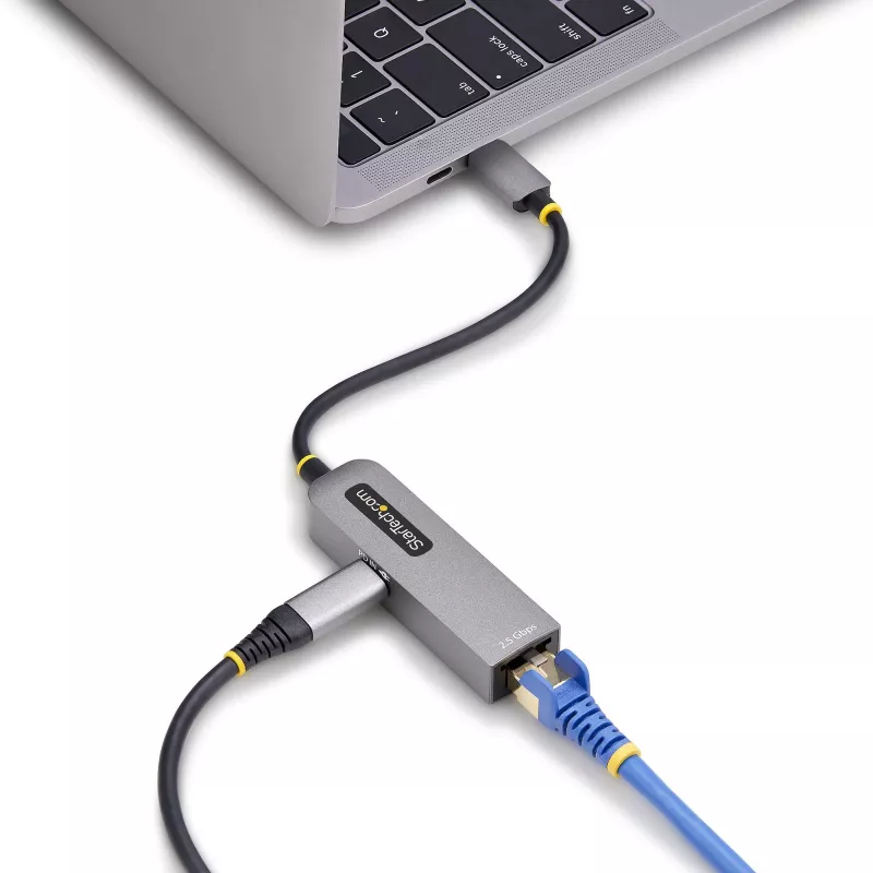 StarTech.com USB-C į Ethernet adapteris 2.5GbE, 100W PD praėjimas, NBASE-T NIC, USB 3.0 Type-C 2.5/1G kelių greičių tinklas, suderinamas su Thunderbolt, Windows ir Mac