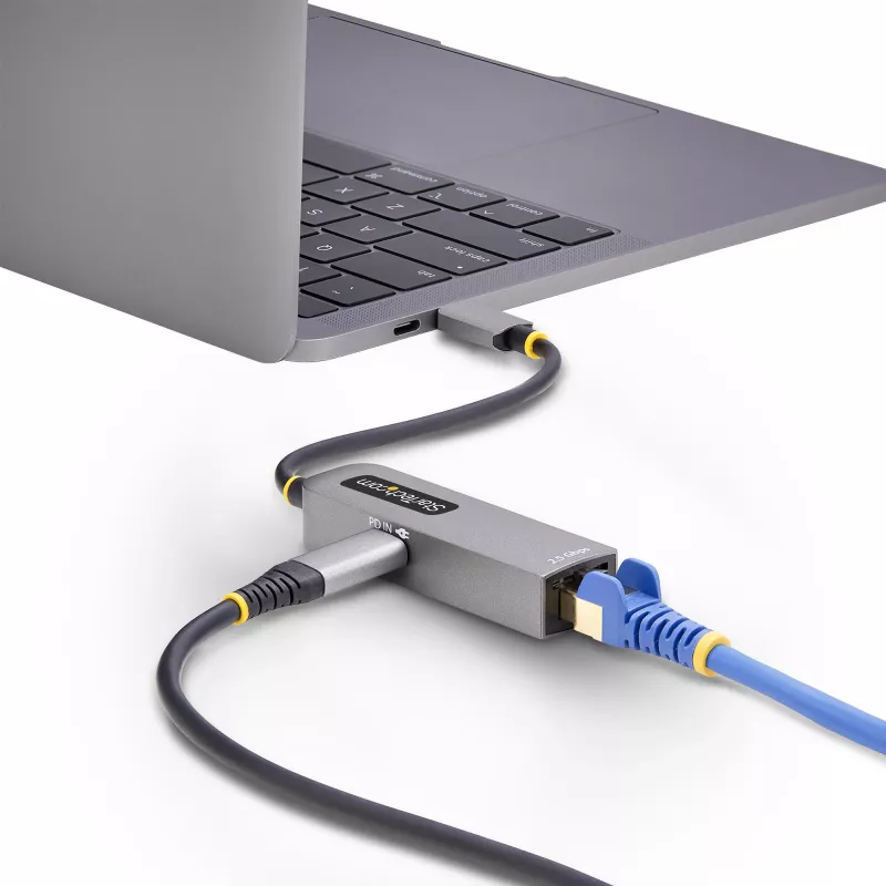 StarTech.com USB-C į Ethernet adapteris 2.5GbE, 100W PD praėjimas, NBASE-T NIC, USB 3.0 Type-C 2.5/1G kelių greičių tinklas, suderinamas su Thunderbolt, Windows ir Mac