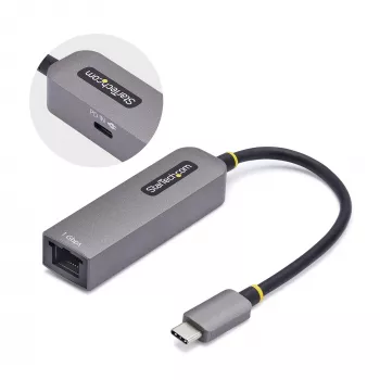 StarTech.com USB-C į Ethernet adapteris, NIC, 100W PD pralaidumas, USB 3.0 Type-C 1Gbps kelių greičių tinklo adapteris, suderinamas su Thunderbolt, Windows ir Mac