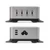 StarTech.com 4 prievadų kelių įrenginių USB-C įkroviklis, 240 W bendra galia, vienas prievadas 140 W EPR, PD 3.1, varžtiniai fiksavimo prievadai, konferencijų salėms, montavimo laikiklis paviršiui