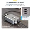 StarTech.com 4 prievadų kelių įrenginių USB-C įkroviklis, 240 W bendra galia, vienas prievadas 140 W EPR, PD 3.1, varžtiniai fiksavimo prievadai, konferencijų salėms, montavimo laikiklis paviršiui