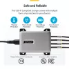 StarTech.com 4 prievadų kelių įrenginių USB-C įkroviklis, 240 W bendra galia, vienas prievadas 140 W EPR, PD 3.1, varžtiniai fiksavimo prievadai, konferencijų salėms, montavimo laikiklis paviršiui