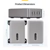 StarTech.com 4 prievadų kelių įrenginių USB-C įkroviklis, 240 W bendra galia, vienas prievadas 140 W EPR, PD 3.1, varžtiniai fiksavimo prievadai, konferencijų salėms, montavimo laikiklis paviršiui
