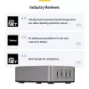 StarTech.com 4 prievadų kelių įrenginių USB-C įkroviklis, 240 W bendra galia, vienas prievadas 140 W EPR, PD 3.1, varžtiniai fiksavimo prievadai, konferencijų salėms, montavimo laikiklis paviršiui