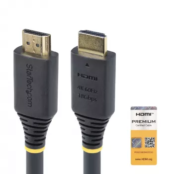 StarTech.com 15m (49.2ft) Aktyvus aukštos spartos HDMI laidas, 4K 60Hz/1440p 144Hz, HDR10/HDCP 2.2/ARC, 18Gbps, UHD HDMI 2.0 laidas TV/monitoriui/ekranui, TPE apvalkalas