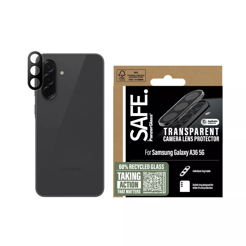 Apsauginis kameros lęšio stikliukas PanzerGlass Samsung Galaxy A36 5G Skaidrus Atsparus Įbrėžimams Smūgiams