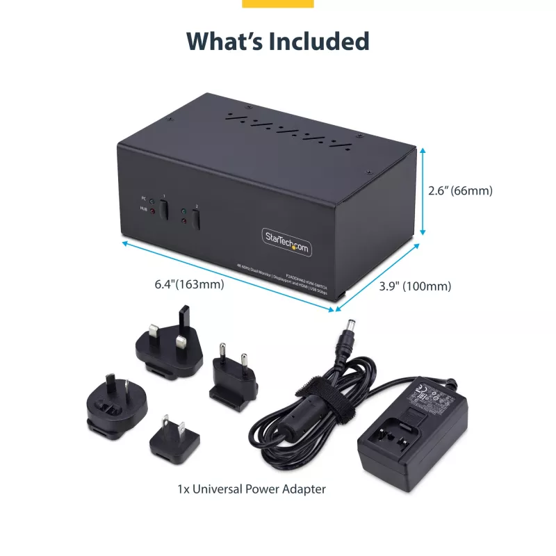 StarTech.com P2ADDH462-KVM-SWITCH – KVM jungiklis, juodas