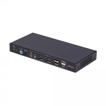 StarTech.com 2 prievadų dviejų monitorių DisplayPort KVM jungiklis su dviejų vaizdų vaizdo matrica, 4K 60Hz, 4x USB šakotuvas, karštųjų klavišų perjungimas, DP 1.2 matrica KVM, TAA atitikmuo
