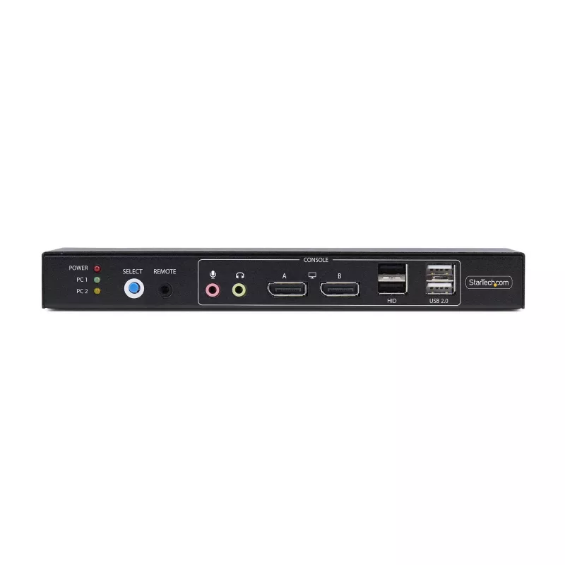 StarTech.com 2 prievadų dviejų monitorių DisplayPort KVM jungiklis su dviejų vaizdų vaizdo matrica, 4K 60Hz, 4x USB šakotuvas, karštųjų klavišų perjungimas, DP 1.2 matrica KVM, TAA atitikmuo