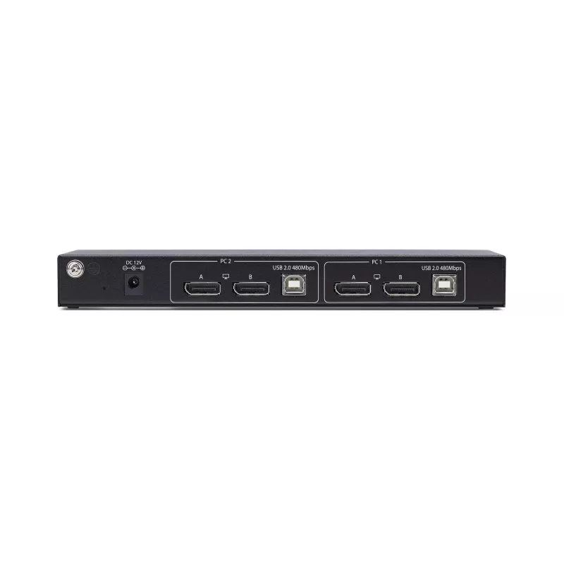 StarTech.com 2 prievadų dviejų monitorių DisplayPort KVM jungiklis su dviejų vaizdų vaizdo matrica, 4K 60Hz, 4x USB šakotuvas, karštųjų klavišų perjungimas, DP 1.2 matrica KVM, TAA atitikmuo