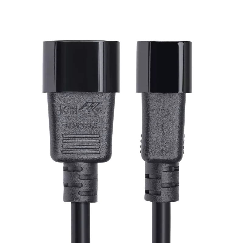 StarTech.com 4,5 m (15 pėdų) maitinimo ilginimo laidas, C14 į C13 PDU maitinimo laidas, 15A 250V, 14AWG, kintamosios srovės kabelis PDU / maitinimo šaltiniui, KEMA-KEUR sertifikuotas