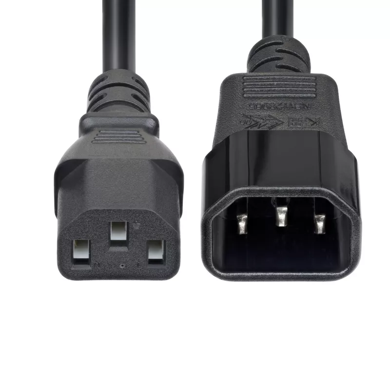 StarTech.com 4,5 m (15 pėdų) maitinimo ilginimo laidas, C14 į C13 PDU maitinimo laidas, 15A 250V, 14AWG, kintamosios srovės kabelis PDU / maitinimo šaltiniui, KEMA-KEUR sertifikuotas