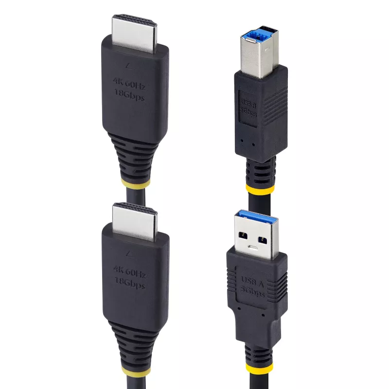StarTech.com 10ft (3m) HDMI ir USB 5Gbps KVM laidas, 4K 60Hz, HDMI 2.0 ir USB kombinuotas laidas KVM jungikliams
