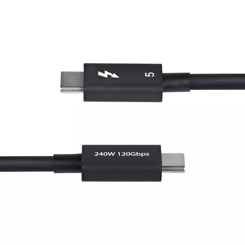 StarTech.com 2,6 pėdų (80 cm) Thunderbolt 5 kabelis, 80 Gbps / iki 120 Gbps, 240 W PD, 8K 60 Hz, sertifikuotas Thunderbolt kabelis – suderinamas su Thunderbolt 4 / USB4 / USB-C