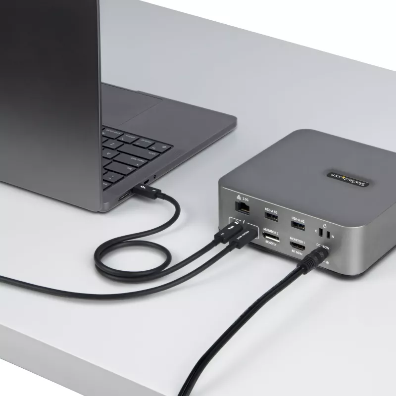StarTech.com 2,6 pėdų (80 cm) Thunderbolt 5 kabelis, 80 Gbps / iki 120 Gbps, 240 W PD, 8K 60 Hz, sertifikuotas Thunderbolt kabelis – suderinamas su Thunderbolt 4 / USB4 / USB-C