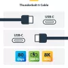 StarTech.com 2,6 pėdų (80 cm) Thunderbolt 5 kabelis, 80 Gbps / iki 120 Gbps, 240 W PD, 8K 60 Hz, sertifikuotas Thunderbolt kabelis – suderinamas su Thunderbolt 4 / USB4 / USB-C