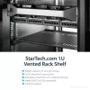 StarTech.com 1U serverinė lentyna – universali ventiliuojama konsolinė lentyna 19 inch tinklo įrangos stovui – plieninė, 20 kg talpa, 16 colių gylio, juoda