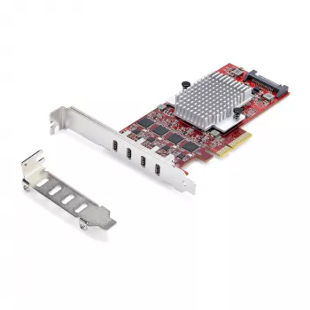StarTech.com 4 prievadų USB Type-C PCIe kortelė, USB 3.2 10Gbps, USB-C PCI Express plėtimosi kortelė, 4 nepriklausomi USB valdikliai, Windows/Linux/macOS, TAA atitiktis