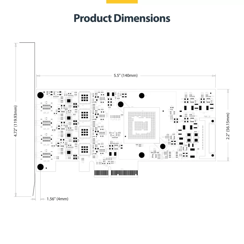 StarTech.com 4 prievadų USB Type-C PCIe kortelė, USB 3.2 10Gbps, USB-C PCI Express plėtimosi kortelė, 4 nepriklausomi USB valdikliai, Windows/Linux/macOS, TAA atitiktis