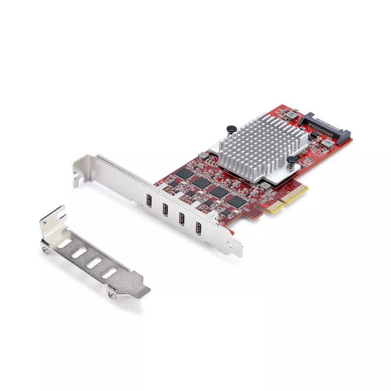 StarTech.com 4 prievadų USB Type-C PCIe kortelė, USB 3.2 10Gbps, USB-C PCI Express plėtimosi kortelė, 4 nepriklausomi USB valdikliai, Windows/Linux/macOS, TAA atitiktis