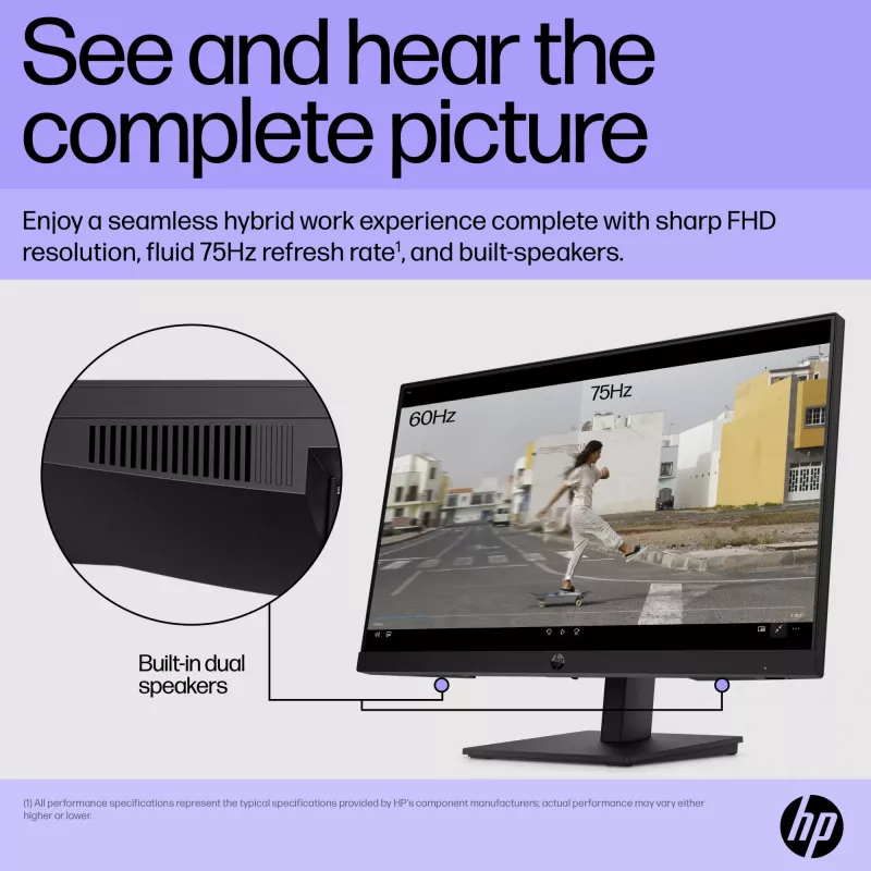 HP P22h G5 FHD Monitor, 54.6 cm (21.5 colio), 1920 x 1080 pikselių, Full HD, IPS, 5 ms, juodas