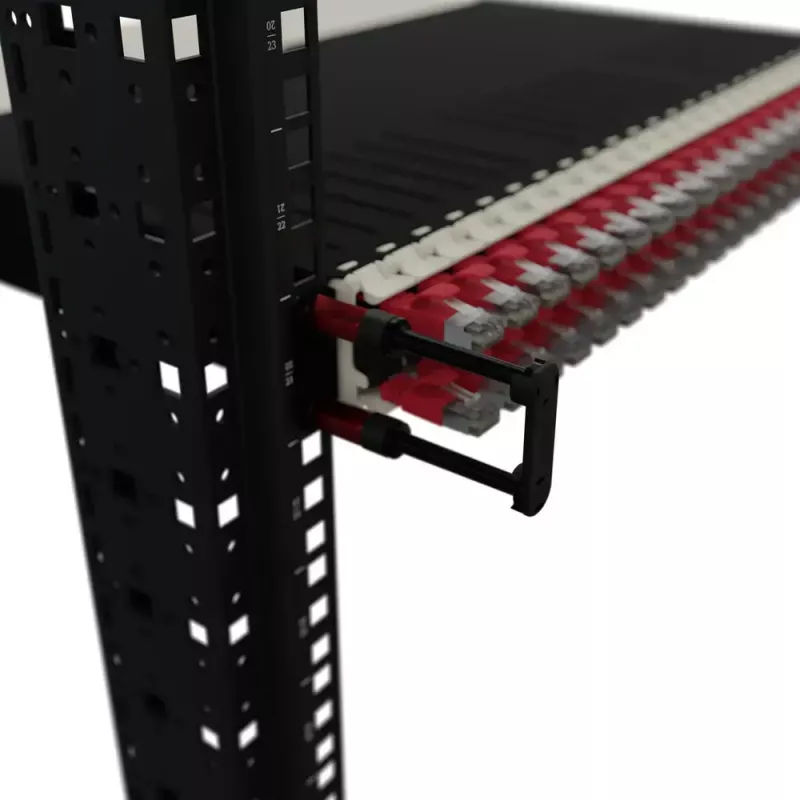 Kabelių tvarkymo panelė PATCHBOX Patchcatch Solo 24 vnt. komplektas Juoda Raudona