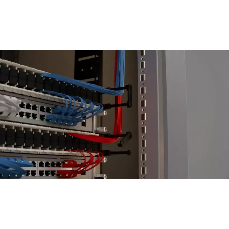 Kabelių tvarkymo panelė PATCHBOX Patchcatch Solo 24 vnt. komplektas Juoda Raudona
